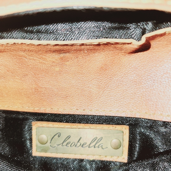 Vintage Leather Billfold Clutch w Handle By Designer Cleobella Mexico - Picture 5 of 5